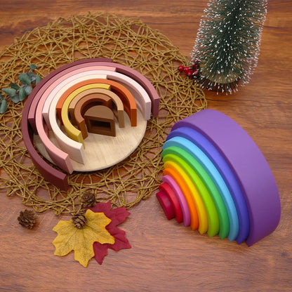 Silicone Rainbow Stacker Toy / Big