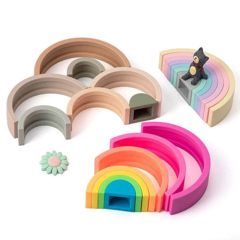 Silicone Rainbow Stacker Toy / Small