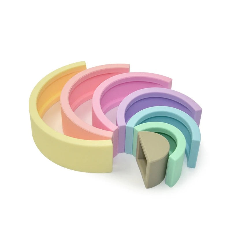 Silicone Rainbow Stacker Toy / Small