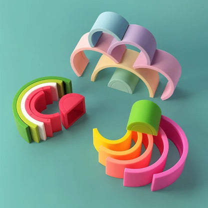 Silicone Rainbow Stacker Toy / Small