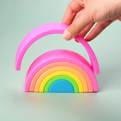 Silicone Rainbow Stacker Toy / Small