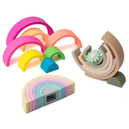 Silicone Rainbow Stacker Toy / Small