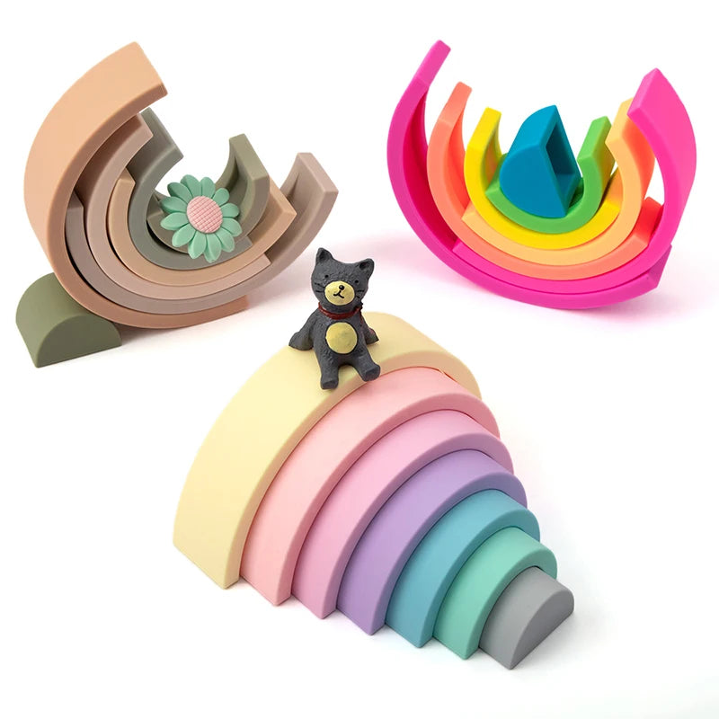 Silicone Rainbow Stacker Toy / Small