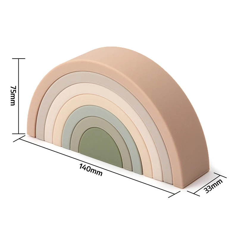 Silicone Rainbow Stacker Toy / Small