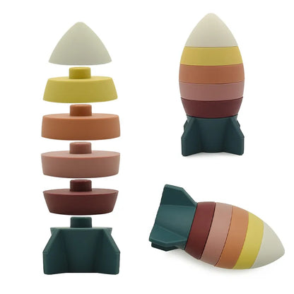 Silicone Rocket Stacking Puzzle