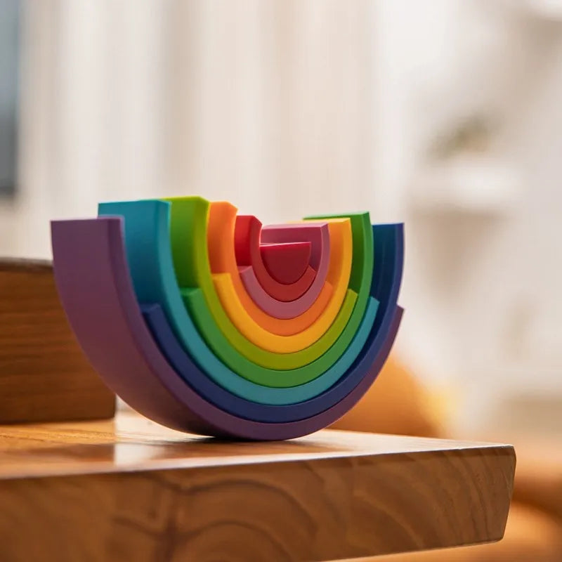 Silicone Rainbow Stacker Toy / Big