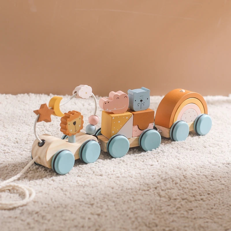 Wooden Pull-Along Train Set