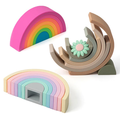 Silicone Rainbow Stacker Toy / Small